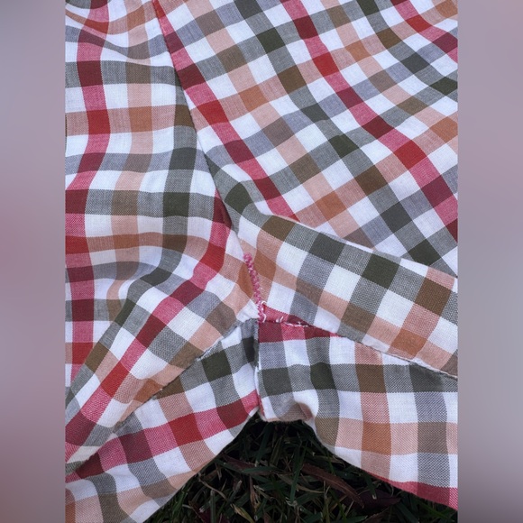 60s Vintage High Waisted Gingham Plaid Cigarette Pant Capris Sz M - Picture 8 of 9